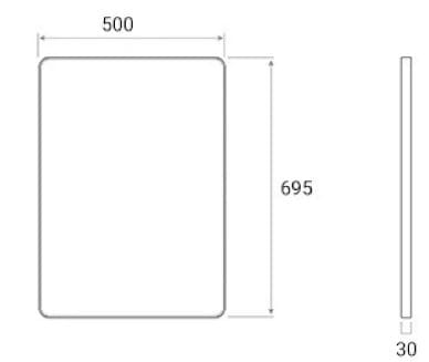 Bản vẽ kỹ thuật gương soi tròn khung bằng đồng treo tường Kanly PK11.02