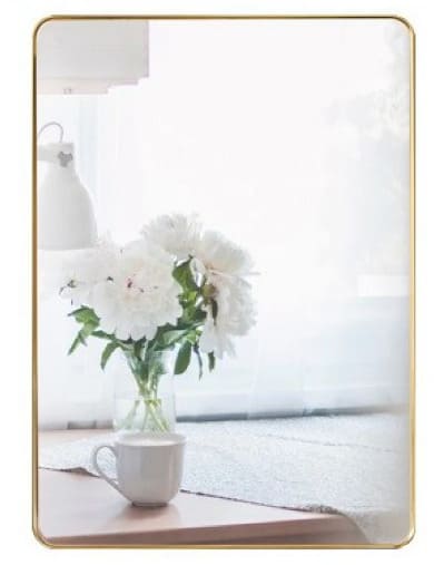 Gương soi tròn khung bằng đồng treo tường Kanly PK11.02