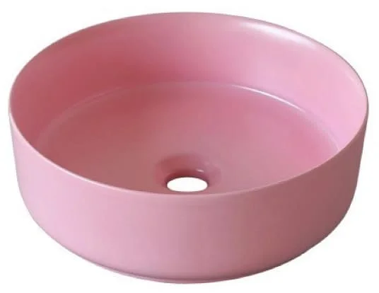 Chậu lavabo đặt bàn sứ tròn màu hồng Kanly SU520