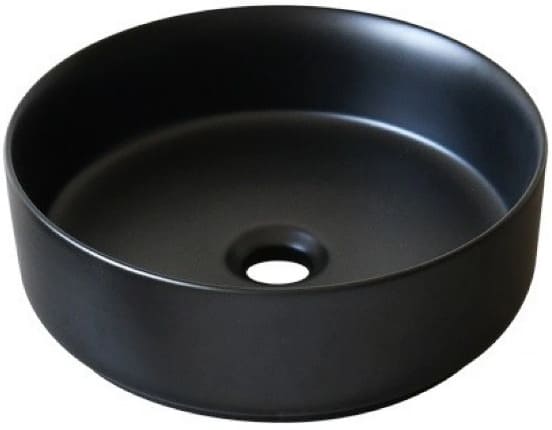Chậu lavabo đặt bàn sứ tròn màu đen Kanly SU522 