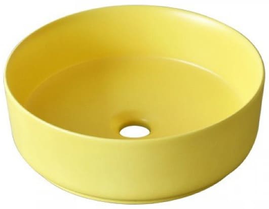 Chậu lavabo đặt bàn sứ tròn màu vàng Kanly SU524 
