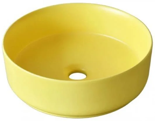 Chậu lavabo đặt bàn sứ tròn màu vàng Kanly SU524