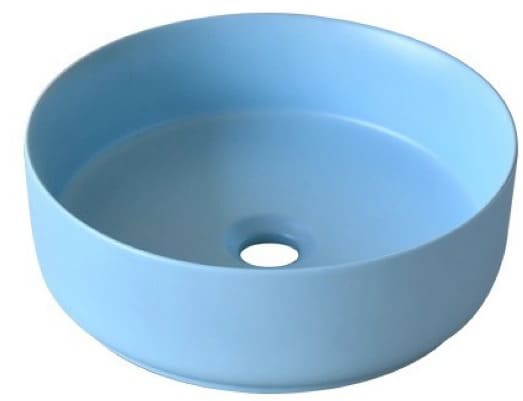 Chậu lavabo đặt bàn sứ tròn màu xanh da trời Kanly SU525 