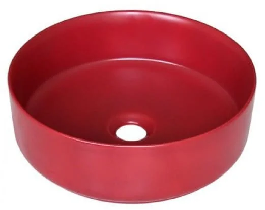 Chậu lavabo đặt bàn sứ tròn màu đỏ Kanly SU528