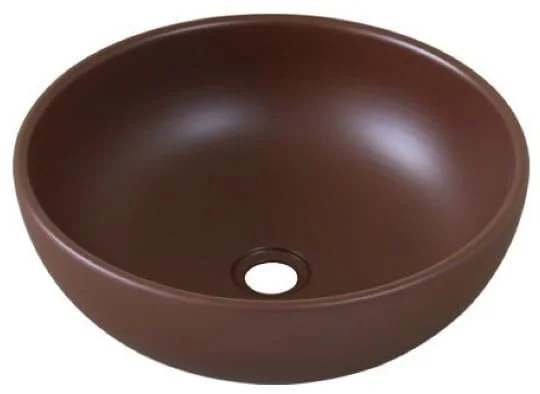 Chậu lavabo đặt bàn sứ tròn màu nâu Kanly SU511