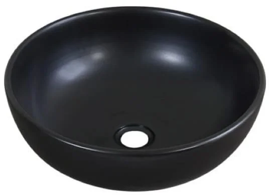 Chậu lavabo đặt bàn sứ tròn màu đen Kanly SU512