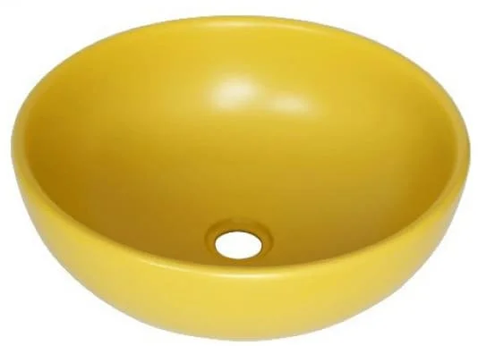 Chậu lavabo đặt bàn sứ tròn màu vàng Kanly SU514