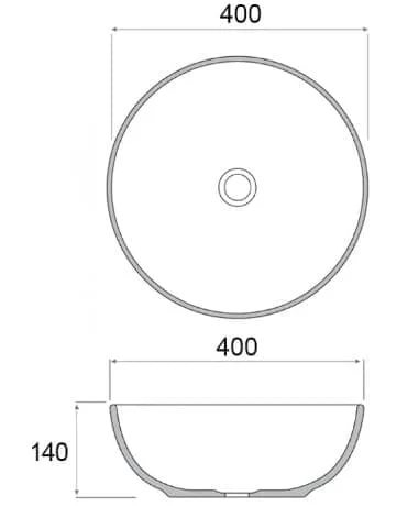 Chậu lavabo đặt bàn sứ tròn màu xám Kanly SU517