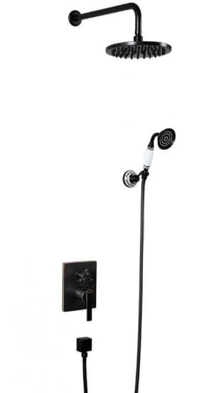 Sen tắm âm tường nóng lạnh bằng đồng màu đen Kanly GCS75B 