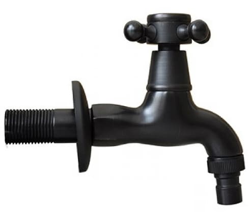 Vòi nước lạnh bằng đồng màu đen gắn tường Kanly GCT01B 