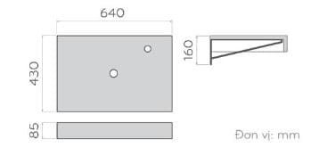 Bản vẽ kỹ thuật chân kệ sắt đặt chậu lavabo mặt đá nhân tạo Kanly FW04