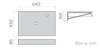 Bản vẽ kỹ thuật chân kệ sắt đặt chậu lavabo mặt đá nhân tạo Kanly FW04