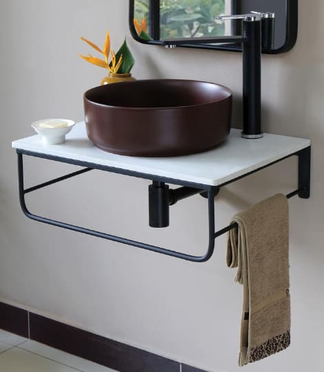 Chân kệ sắt đặt chậu lavabo mặt đá nhân tạo Kanly FW06-03