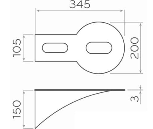 Bản vẽ kỹ thuật gía đỡ chậu lavabo treo tường Kanly FW07 