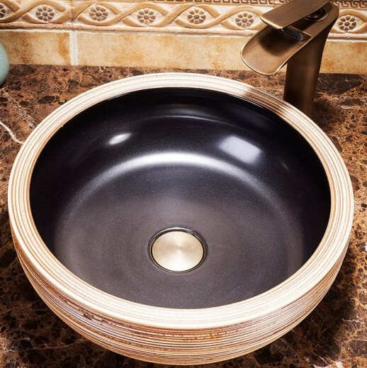 Chậu lavabo dương bàn sứ mỹ thuật Haduvico LVB017