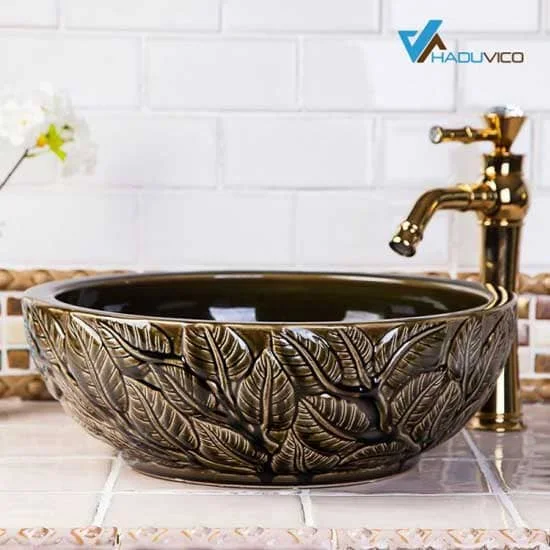 Chậu lavabo dương bàn sứ mỹ thuật Haduvico LVB030
