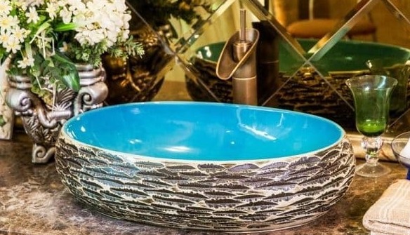 Chậu lavabo dương bàn sứ mỹ thuật Haduvico LVB005