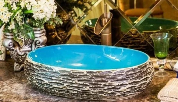 Chậu lavabo dương bàn sứ mỹ thuật Haduvico LVB005