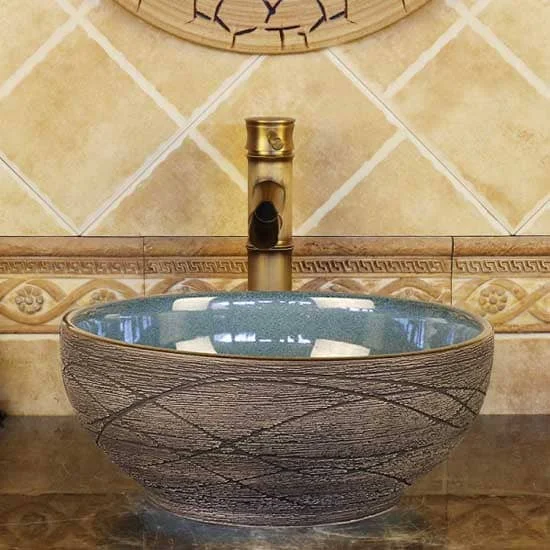 Chậu lavabo dương bàn sứ mỹ thuật Haduvico LVB023