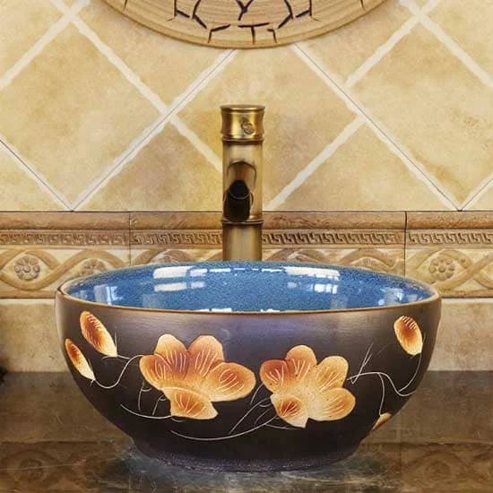 Chậu lavabo dương bàn sứ mỹ thuật Haduvico LVB024