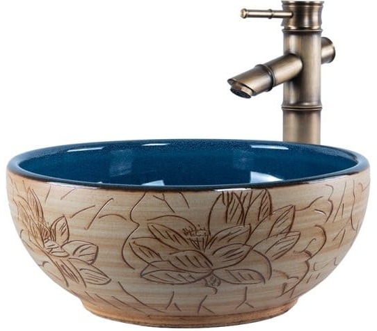 Chậu lavabo dương bàn sứ mỹ thuật Haduvico LVB026