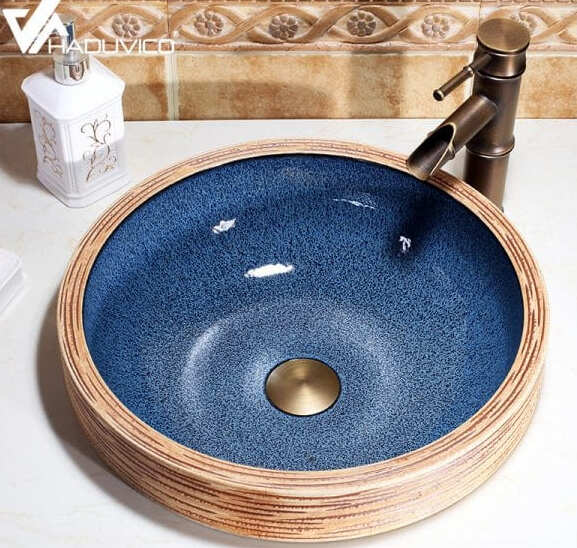 Chậu lavabo dương bàn sứ mỹ thuật Haduvico LVB054