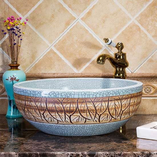 Chậu lavabo dương bàn sứ mỹ thuật Haduvico LVB002