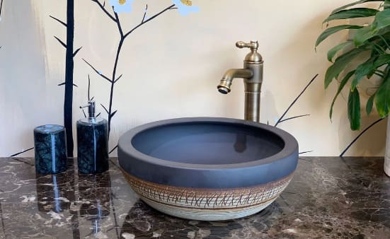 Chậu lavabo dương bàn sứ mỹ thuật Haduvico LVB049