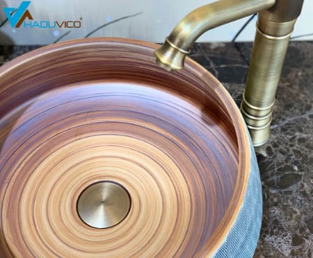 Chậu lavabo dương bàn sứ mỹ thuật Haduvico LVB061