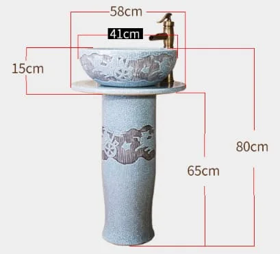 Bản vẽ kỹ thuật đôn chậu sứ mỹ thuật cao cấp Haduvico DC002