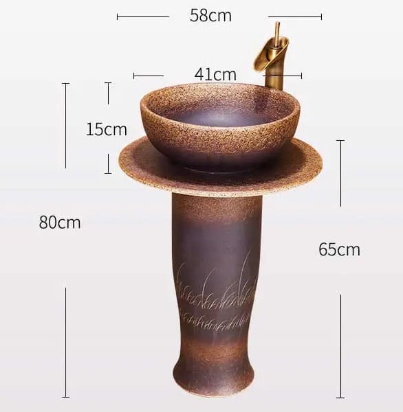 Bản vẽ kỹ thuật đôn chậu sứ mỹ thuật cao cấp Haduvico DC003