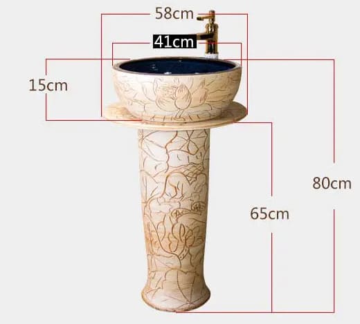 Bản vẽ kỹ thuật đôn chậu sứ mỹ thuật cao cấp Haduvico DC004+LVB038