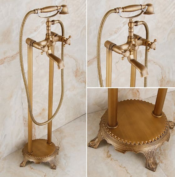 Sen bồn tắm nóng lạnh đặt sàn bằng đồng Haduvico ST021