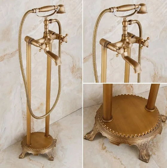 Sen bồn tắm nóng lạnh đặt sàn bằng đồng Haduvico ST021