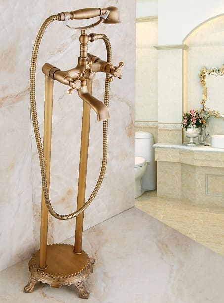 Sen bồn tắm nóng lạnh đặt sàn bằng đồng Haduvico ST021