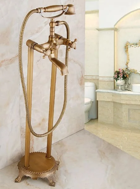 Sen bồn tắm nóng lạnh đặt sàn bằng đồng Haduvico ST021