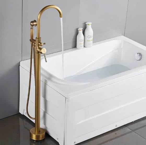 Sen bồn tắm nóng lạnh đặt sàn bằng đồng Haduvico ST031