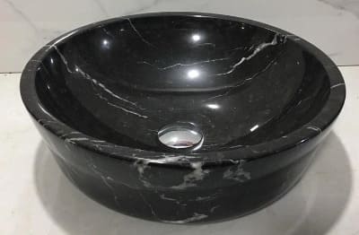 Chậu lavabo đá tự nhiên vân trắng đặt bàn Haduvico TN003