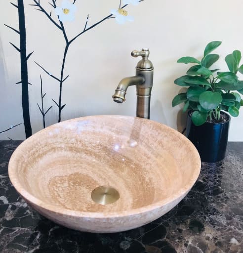 Chậu lavabo đá tự nhiên đặt bàn Haduvico TN011