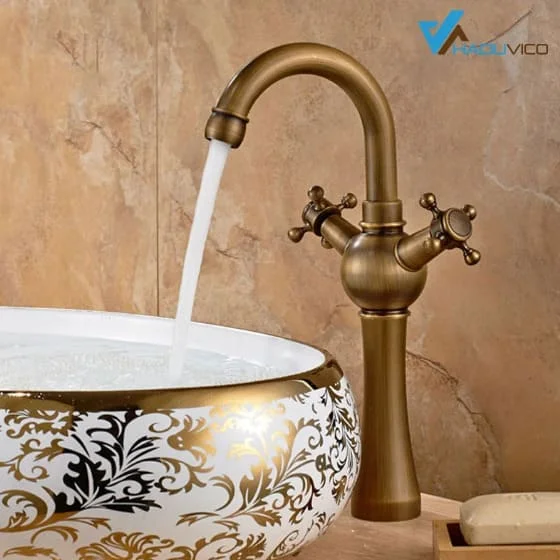 Vòi chậu nóng lạnh đồng thau Haduvico VR026