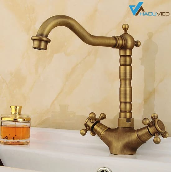 Vòi chậu nóng lạnh đồng thau Haduvico VR024