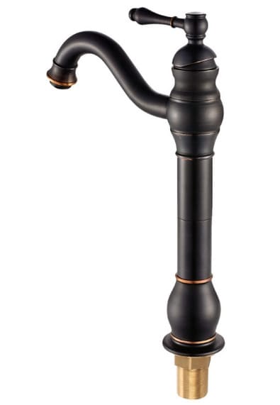 Vòi chậu nóng lạnh đồng thau màu đen Haduvico VR047