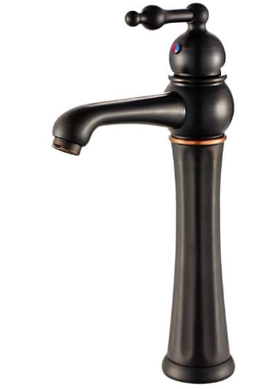 Vòi chậu nóng lạnh đồng thau màu đen Haduvico VR048