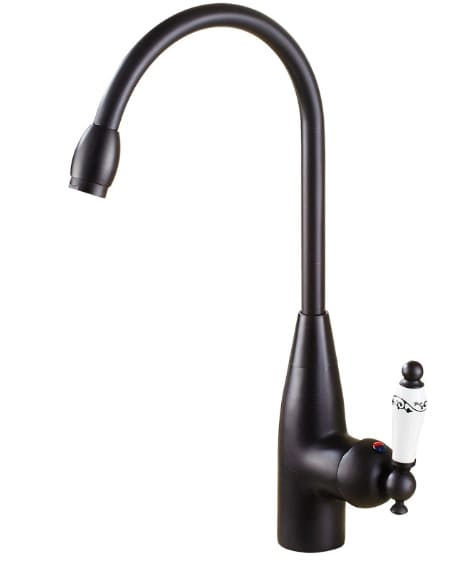 Vòi chậu nóng lạnh đồng thau màu đen Haduvico VR009