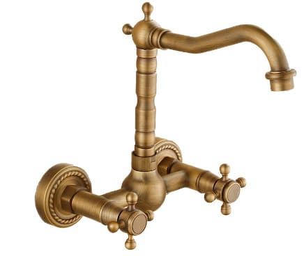 Vòi chậu nóng lạnh đồng thau gắn tường Haduvico VR031