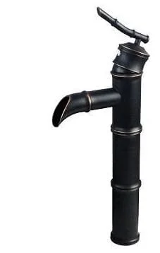 Vòi chậu nóng lạnh đồng thau màu đen Haduvico VR046