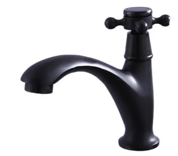 Vòi chậu nóng lạnh đồng thau màu đen Haduvico VR063