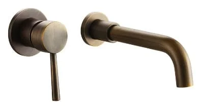 Vòi chậu nóng lạnh gắn tường đồng thau Haduvico VR077