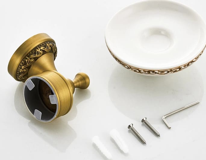 Khay đựng xà phòng chân hoa bằng đồng haduvico PK027M