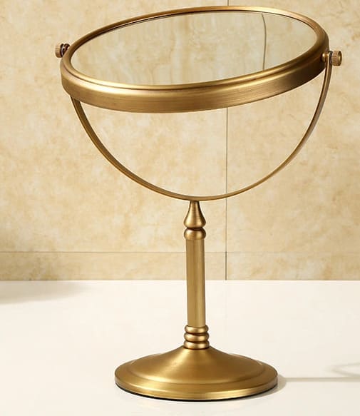 Gương soi đặt bàn khung bằng đồng haduvico PK086